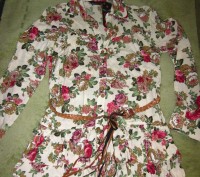 Рубашка, блуза женская, пр-во - Турция, НОВАЯ. Цветочный принт. Размер M(44-46).. . фото 4