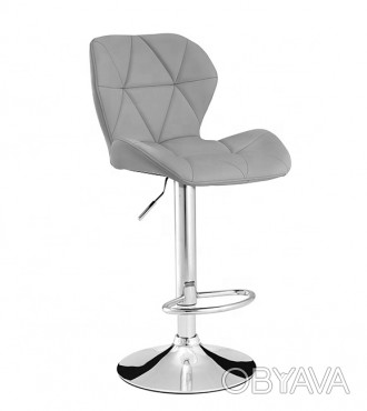 Высокий барный стул,  экокожа, хромированное металлическое основание с подножкой. . фото 1