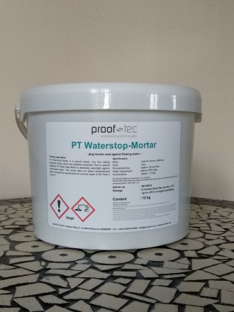 PT Water-Stop Mortar -пломбировочный раствор, применяющийся для остановки протек. Київ. фото 1 PT Water-Stop Mortar -пломбировочный раствор, применяющийся для остановки протек. Київ. фото 1