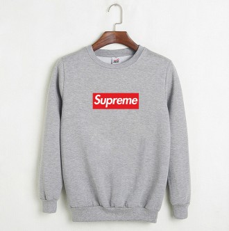 Свитшот Supreme серый с красным логотипом, унисекс (мужской, женский, детский). Киев. фото 1 Свитшот Supreme серый с красным логотипом, унисекс (мужской, женский, детский). Киев. фото 1