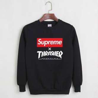Свитшот Thrasher + Supreme черный с логотипом, унисекс (мужской, женский, детски. Киев. фото 1 Свитшот Thrasher + Supreme черный с логотипом, унисекс (мужской, женский, детски. Киев. фото 1