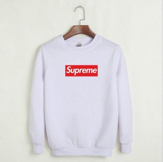 Свитшот Supreme белый с красным логотипом, унисекс (мужской, женский, детский). Киев. фото 1 Свитшот Supreme белый с красным логотипом, унисекс (мужской, женский, детский). Киев. фото 1