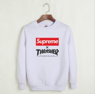 Свитшот Supreme + Thrasher белый, унисекс (мужской, женский, детский). Киев. фото 1 Свитшот Supreme + Thrasher белый, унисекс (мужской, женский, детский). Киев. фото 1