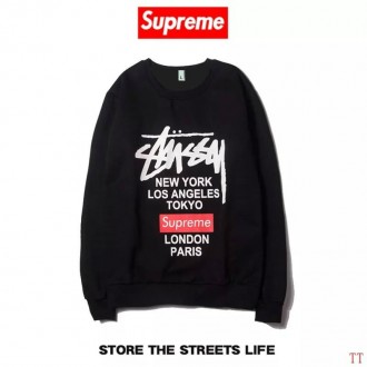 Свитшот Supreme + Stussy черный, унисекс (мужской, женский, детский). Киев. фото 1 Свитшот Supreme + Stussy черный, унисекс (мужской, женский, детский). Киев. фото 1