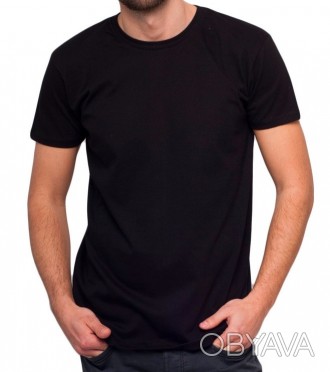 Мужская футболка Хлопковая 
 Мужская нательная футболка из хлопка в черном цвете. . фото 1
