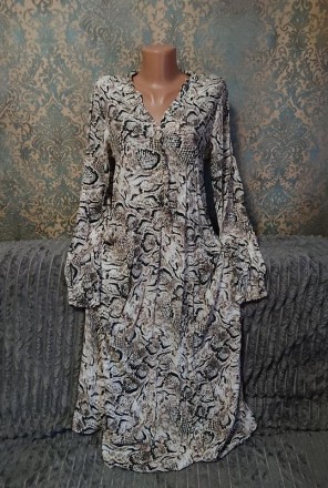 Женское платье макси змеиный расцветки ткань вискоза, можно носить под пояс, нов. . фото 6