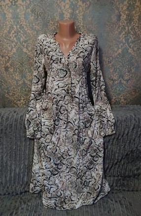 Женское платье макси змеиный расцветки ткань вискоза, можно носить под пояс, нов. . фото 2