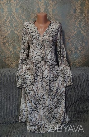 Женское платье макси змеиный расцветки ткань вискоза, можно носить под пояс, нов. . фото 1