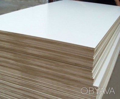 МДФ плита ламінована з одного боку білим кольором 2800х2070 мм, товщина 10 мм, 1. . фото 1