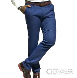 Мужские синие брюки синего цвета. Производство: Турция. Состав: 98% Cotton 2% Ly. . фото 1