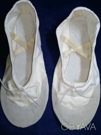 Обувь.
Балетки тканевые для танцев, фитнеса. (новые). 
Кожаный носок.
 Очень . . фото 1