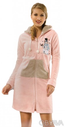 Купить женский махровый халат на молнии в интернет магазине "Снеговик"
 Махровый. . фото 1