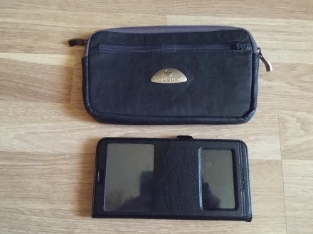 Чехол кожаный (темно серого цвета ) на пояс с молнией,для смартфонов с большими . . фото 2