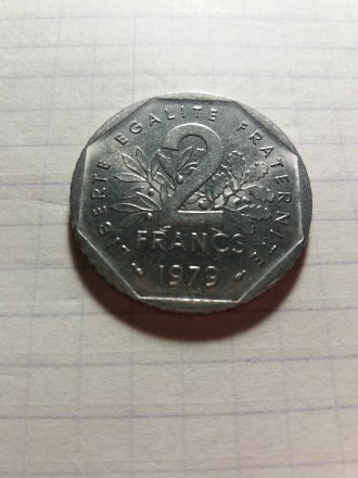 2 франка 1979 року. Франція. Стан на фото.. . фото 3