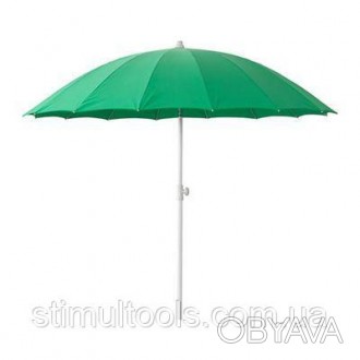 Пляжный зонт, наклонный, брезентовый без клапана,высота 210 см, диаметр 210 см. . . фото 1