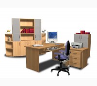 Мебель для офиса , ДСП 16мм, цвет "БУК", "ЯБЛОНЯ","Дуб молочный",   "Орех", "Вен. . фото 2