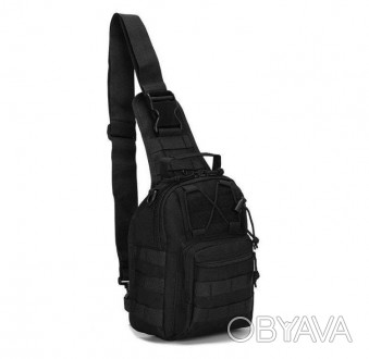 Тактическая Черная армейская сумка-рюкзак на одной лямке.
Можно носить в руке ка. . фото 1