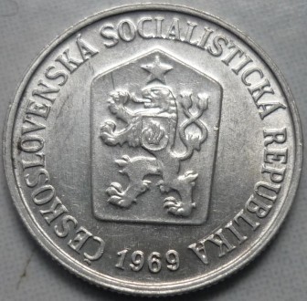 10 геллеров 1969 года. Чехословакия.. . фото 3