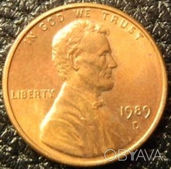 1 цент 1989 года. США.. . фото 1
