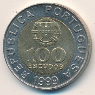 100 эскудо 1999 года. Педро Нуниш. Португалия.. . фото 2