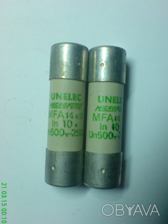 плавкие вставки-предохранители UNELEC-10а
MFA 14x51
переменный ток~500в,постоя. . фото 1