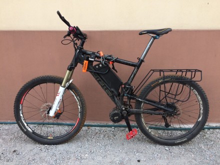Велобагажник для велосипеда с задним маятником. Двухподвес может быть оборудован. . фото 2