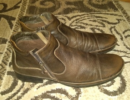 Мужские элегантные ботинки, выполнены из натуральной кожи темно-коричневого цвет. . фото 4
