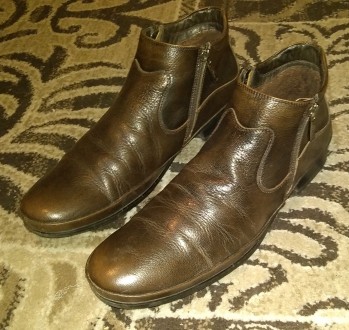 Мужские элегантные ботинки, выполнены из натуральной кожи темно-коричневого цвет. . фото 2