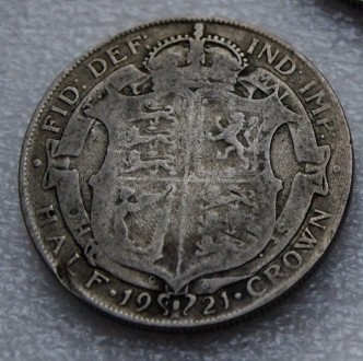 Продам монету полкроны (half crown) 1921 года, король Георг V. Серебро 500 пробы. . фото 5