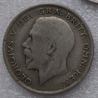 Продам монету полкроны (half crown) 1921 года, король Георг V. Серебро 500 пробы. . фото 2
