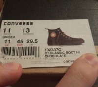 Продам мужские ботинки Converse, новые, разм. 45. Длина по стельке 29,5 см), нат. . фото 8