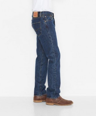 Фирменные джинсы Levis 501 в классическом цвете - Dark Stonewash.
Джинсы оригин. . фото 2