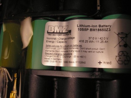 Оригинальная аккумуляторная Li-Ion батарея 10S5P BM18650Z3 36 v /11,25 Ah/ 416,2. . фото 4
