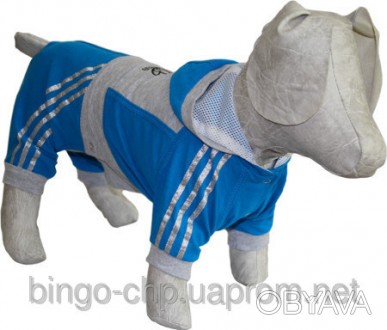  Костюм для собак изготовлен из трикотажной ткани, состоит из куртки и полукомби. . фото 1