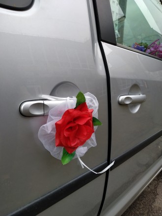 Свадебный красный автокомплект для украшения и декора свадебного авто машины мол. . фото 6