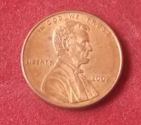 Монета США 1 цент. Состояние монеты на фото. Покупая несколько монет экономите н. . фото 3