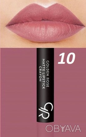 Golden Rose Matte Lipstick Crayon — матова помада-олівець оксамитових відтінків.. . фото 1