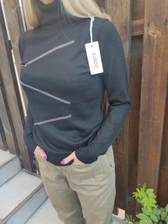 Гольф, свитер, кофта женская  брендовая высокого качества со стразами   R.LEEZIO. Днепр. фото 1