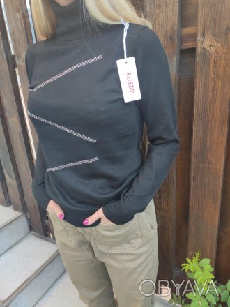 Гольф, свитер, кофта женская брендовая высокого качества со стразами R.LEEZIO, Т. . фото 1