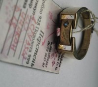 Продам перстень кольцо серебряное 925 проба с позолотой 999 камень цирконий разм. . фото 2