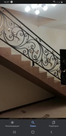 Лестницы на второй этаж, перила комбинированных железо-дерево. беседки, навесы, . . фото 7