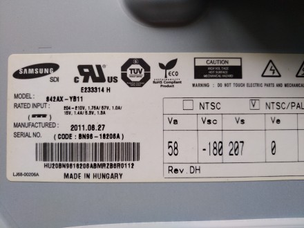 Плата снята с работоспособного телевизора Samsung PS43D451A3W с механическим пов. . фото 10