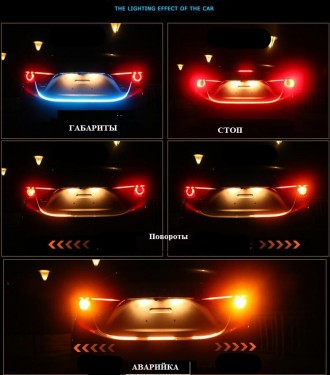 Желтый/красный/ледниково-синий/белый течет сзади светодиодный Магистральные Дина. . фото 5