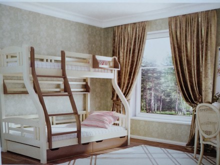 Двухъярусная кровать выполнена из экологически чистой натуральной древесины ( ол. . фото 2