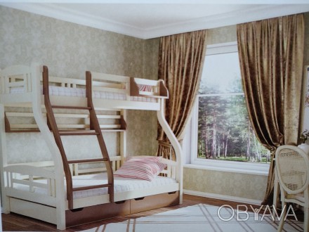 Двухъярусная кровать выполнена из экологически чистой натуральной древесины ( ол. . фото 1