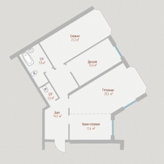 3х комнатная квартира общей площадью, 92м2 на 2/5 находится в самом престижном р. . фото 5