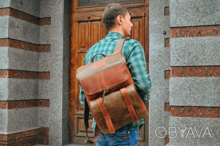 Кожаный рюкзак "Калифорния" выполнен в строгом американском стиле в дв. . фото 1