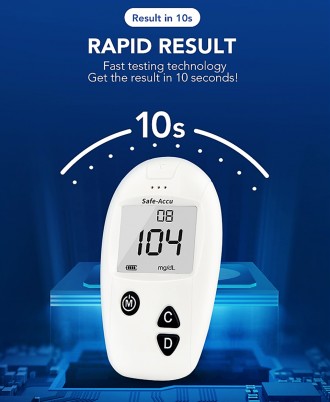 Глюкометр для измерения уровня сахара mmol/L. Тесты полоски и Ланцеты 100 шт в к. . фото 6