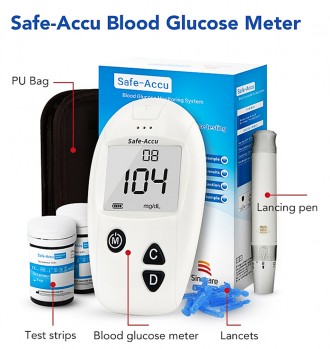 Глюкометр для измерения уровня сахара mmol/L. Тесты полоски и Ланцеты 100 шт в к. . фото 2