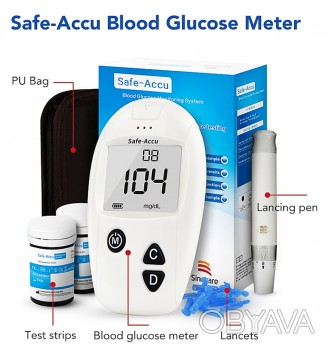 Глюкометр для измерения уровня сахара mmol/L. Тесты полоски и Ланцеты 100 шт в к. . фото 1